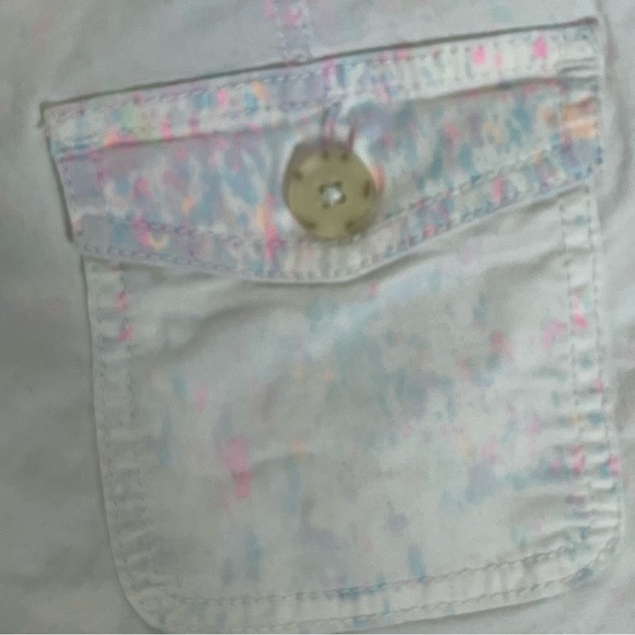 Express White Shorts w/ Tie Dye and Sailor Button Details Size 4 - Picture 7 of 9